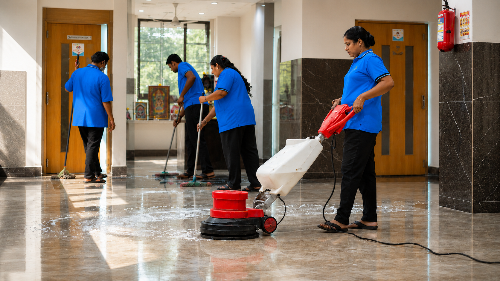 Floor Scrubbing & Polishing